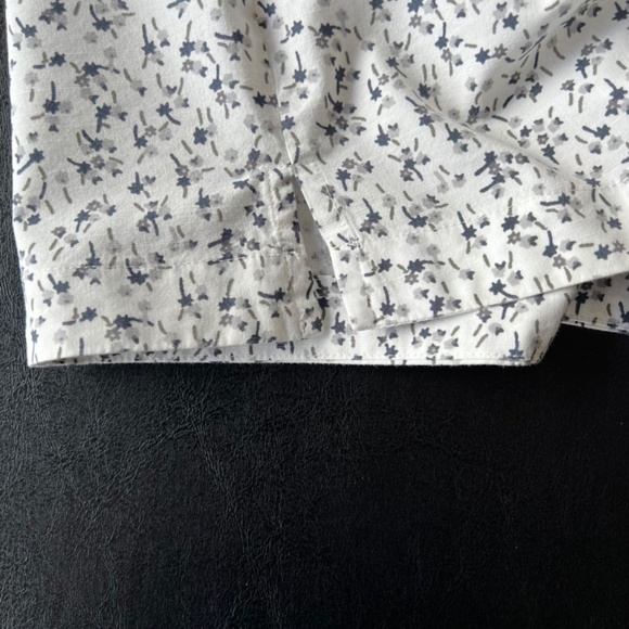 LOFT tie back gathered neckline floral A line top - Picture 6 of 10